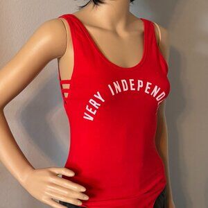 Victoria's Secret PINK Strappy Side Tank Bodysuit "Very Independent "Size M